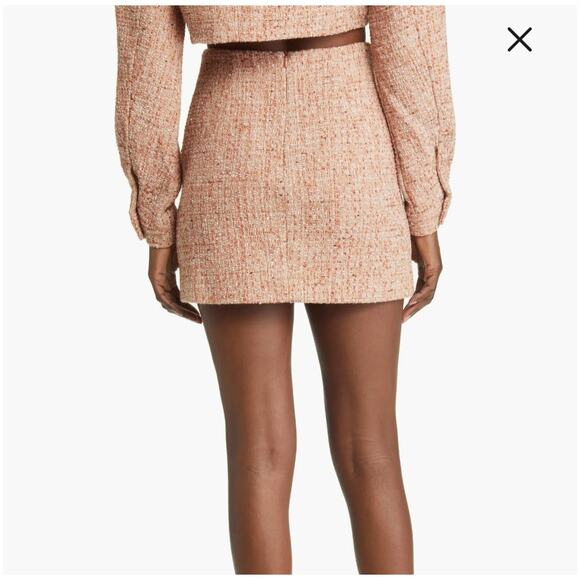 Anthropologie Elodie Rust Tweed Mini Skirt L NWT - Picture 2 of 8